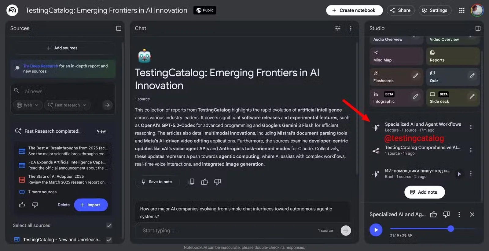 testingcatalog emerging frontiers in ai innovation notebooklm 12 23 2025 01 32 am